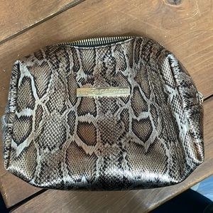 Make up bag - metallic snakeskin